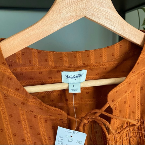 J. Crew Tie Split Neck Top in Cotton - Picture 3 of 4